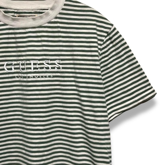 Guess Green Striped T-Shirt - (XS) - Picture 2 of 4